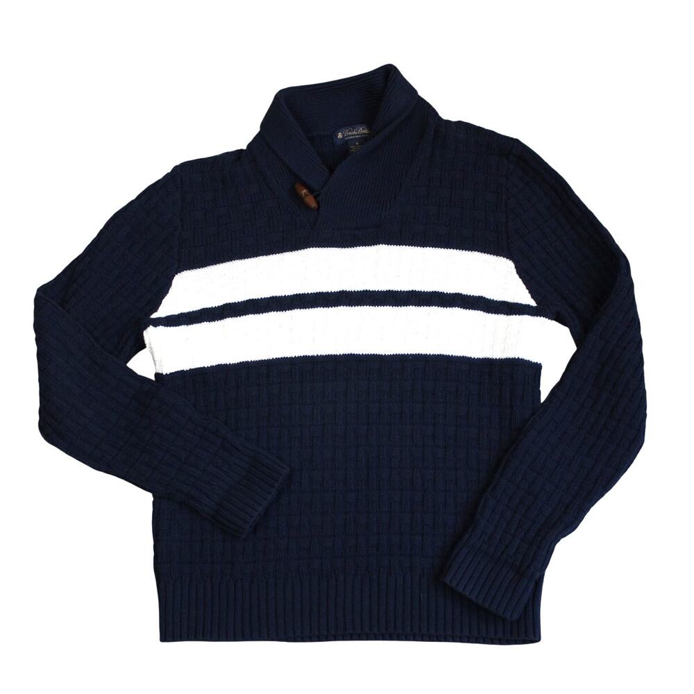 Brooks Brothers Shawl Collar Sweater Mens Medium Cotton Wool Toggle Preppy